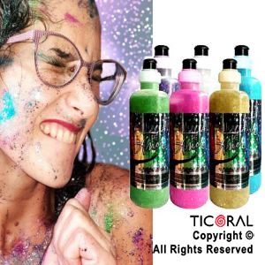 LLUVIA DE PINTURAS GLITTER COLORES SURTIDOS ( PACK 6 BOTELLITAS DE 250cc c/u.)